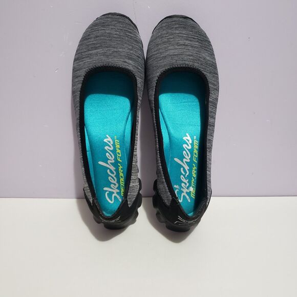 Skechers Gray Slip On Memory Foam Shoes Sz 7 - Picture 6 of 8